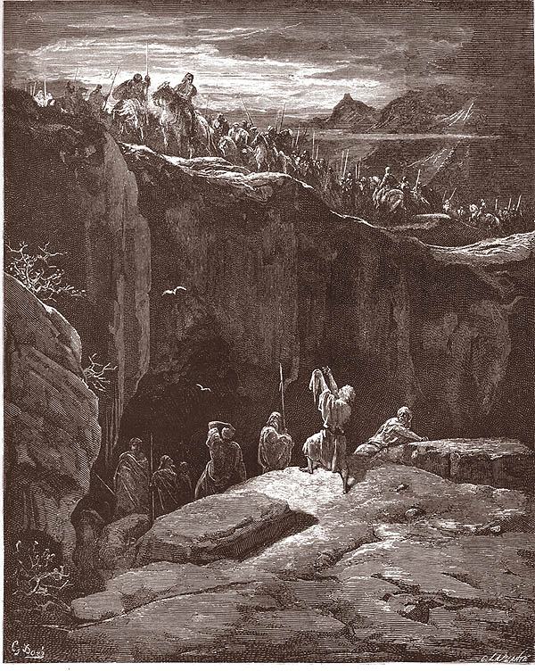 DAVIDE MOSTRA A SAUL DI AVERGLI SALVATO LA VITA samuele I, 24,12